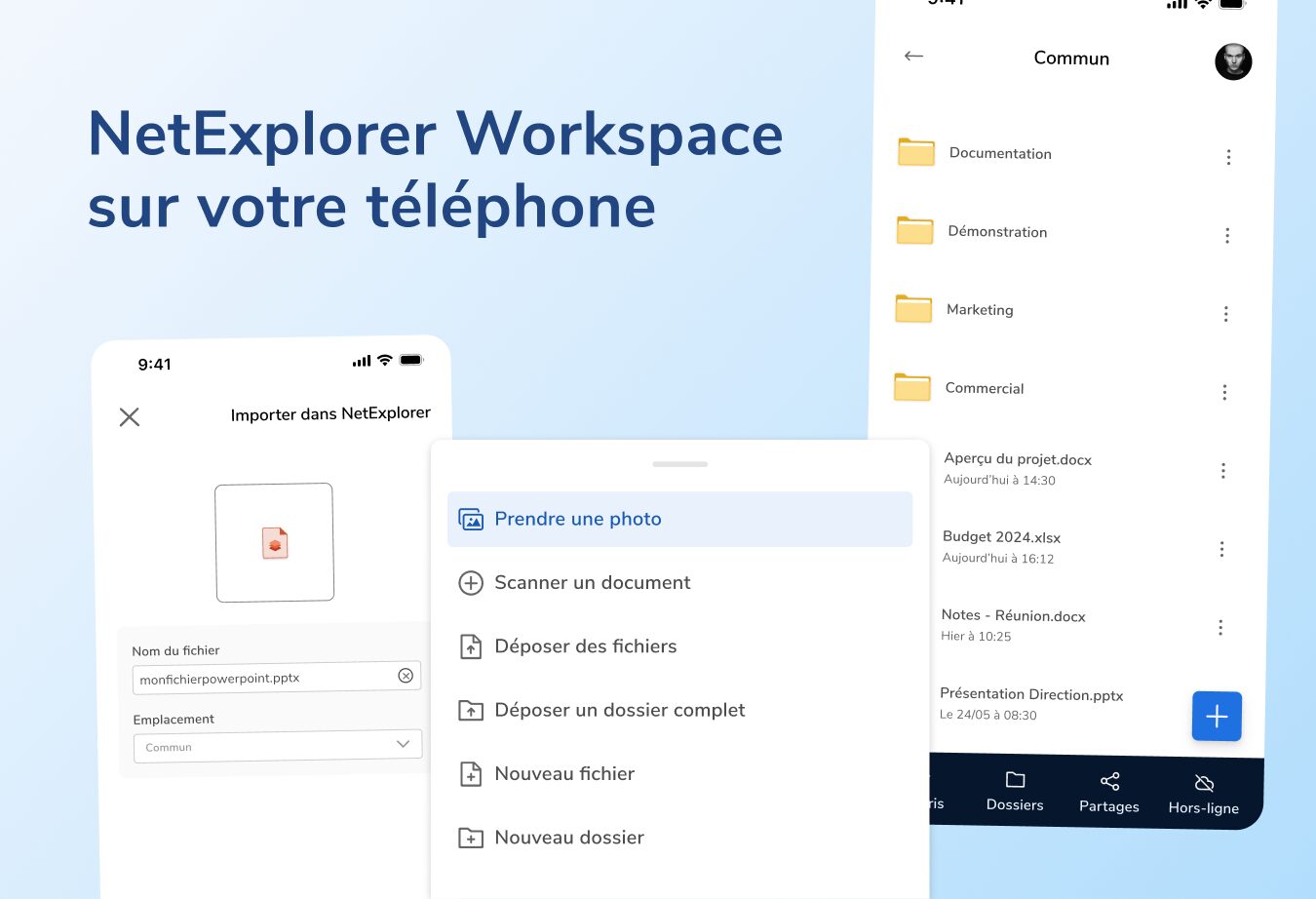 Application mobile NetExplorer Workspace